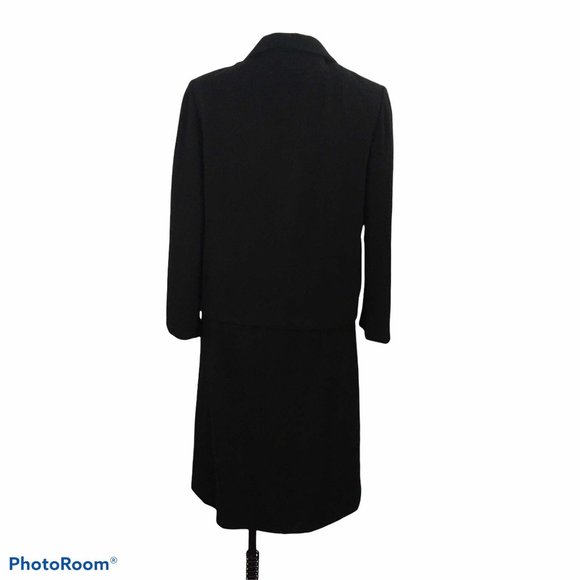 jean-lee Vintage 60s Black Wool Skirt Set, Blazer, Jacket, 42 Bust, 28 Waist - Picture 3 of 10